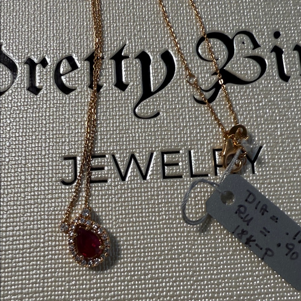 18k Rose Gold Ruby & Diamond Necklace